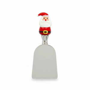 Conjunto 3 Espátulas Queijo Metal /Vidro Papai Noel Boneco Neve Natal Vermelho /Branco
