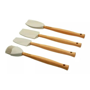 Conjunto 3 Espátulas e 1 Pincel Craft com Porta Utensílios Cerâmica Clássico Meringue 1,1L Le Creuset