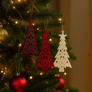 Conjunto 3 Peças Enfeites de Árvores de Natal para Pendurar 10x5,5x22cm