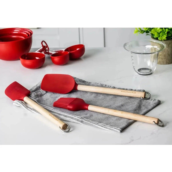Conjunto 3 Peças Pincéis Espátula Bétula Ecológica Empire Red KitchenAid