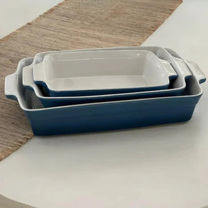 Conjunto 3 Travessas Retangulares Cerâmica Breeze Refúgio