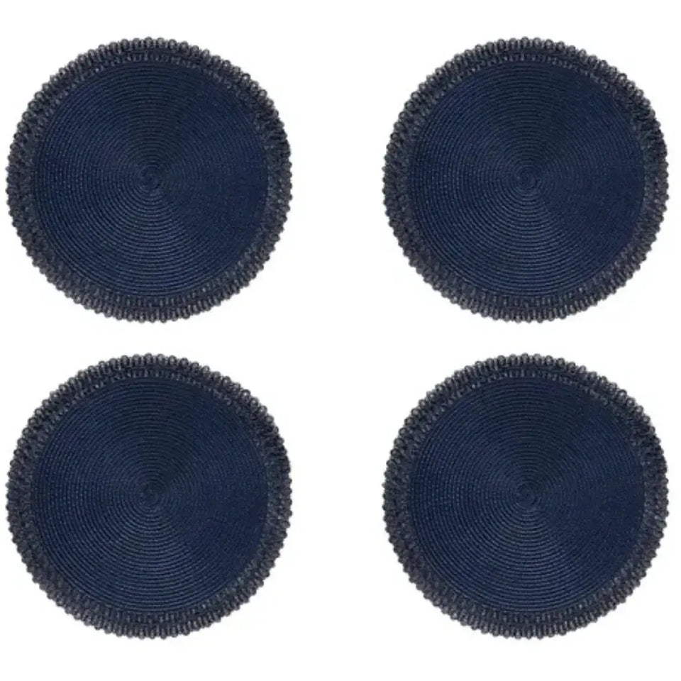 Conjunto 4 Jogos Americanos Lace Marinho 38cm