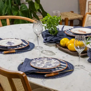 Conjunto 4 Jogos Americanos Lace Marinho 38cm