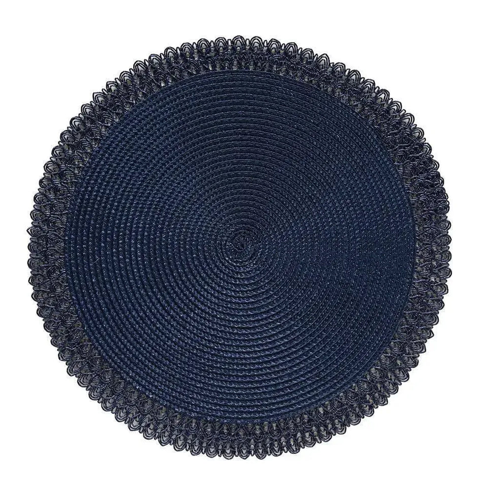 Conjunto 4 Jogos Americanos Lace Marinho 38cm