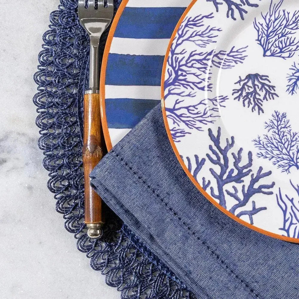 Conjunto 4 Jogos Americanos Lace Marinho 38cm