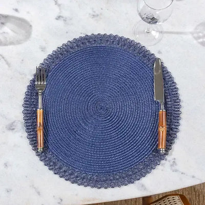 Conjunto 4 Jogos Americanos Lace Marinho 38cm