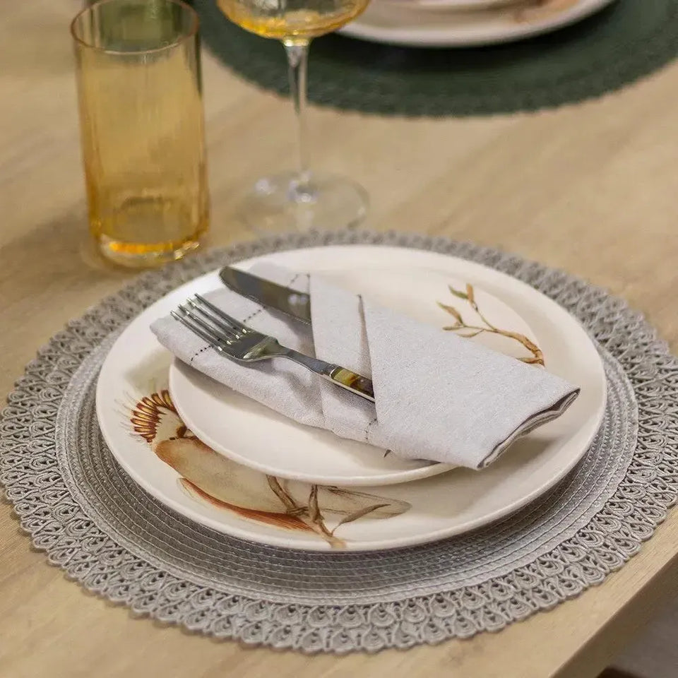 Conjunto 4 Jogos Americanos Lace Vanila 38cm