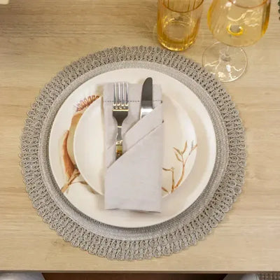 Conjunto 4 Jogos Americanos Lace Vanila 38cm