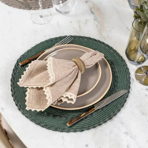 Conjunto 4 Jogos Americanos Trance Musgo 38cm