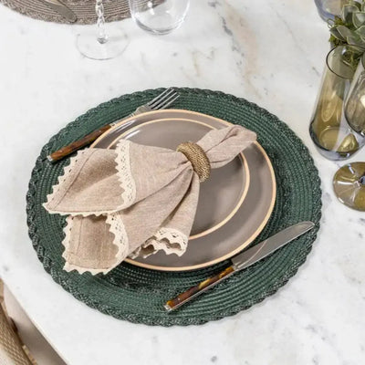 Conjunto 4 Jogos Americanos Trance Musgo 38cm