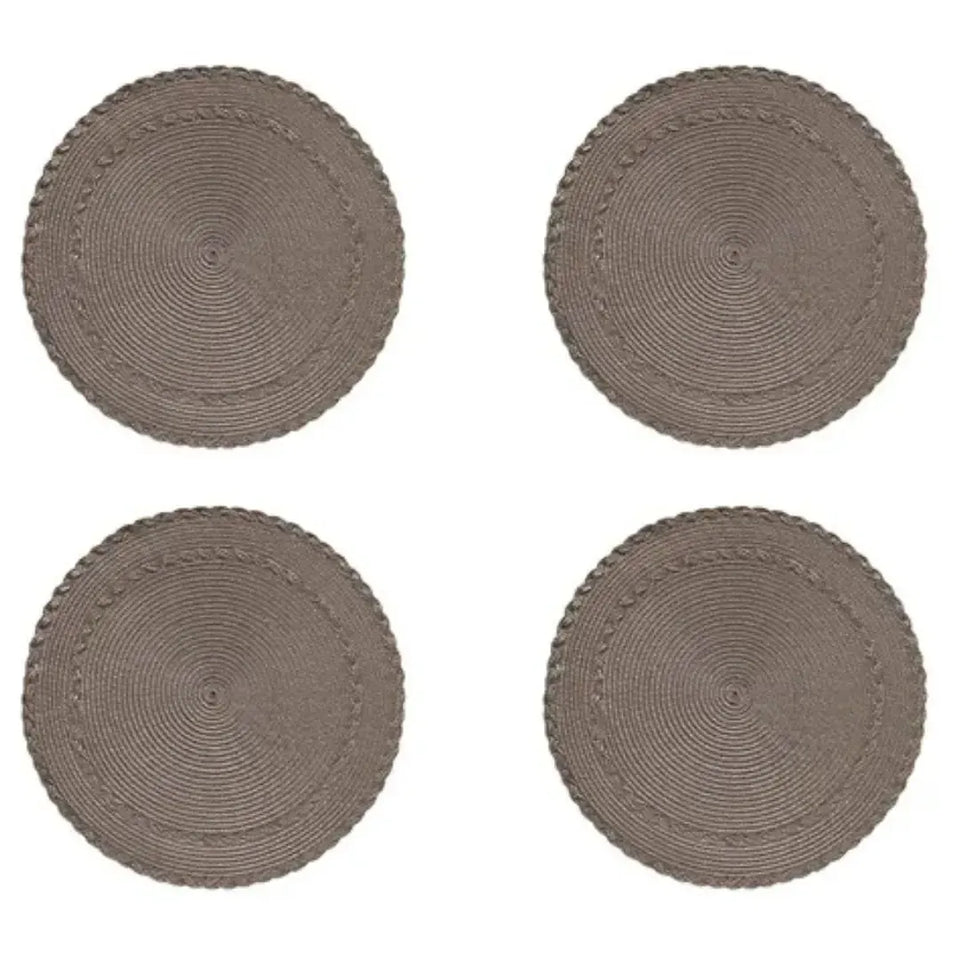 Conjunto 4 Jogos Americanos Trance Taupe 38cm