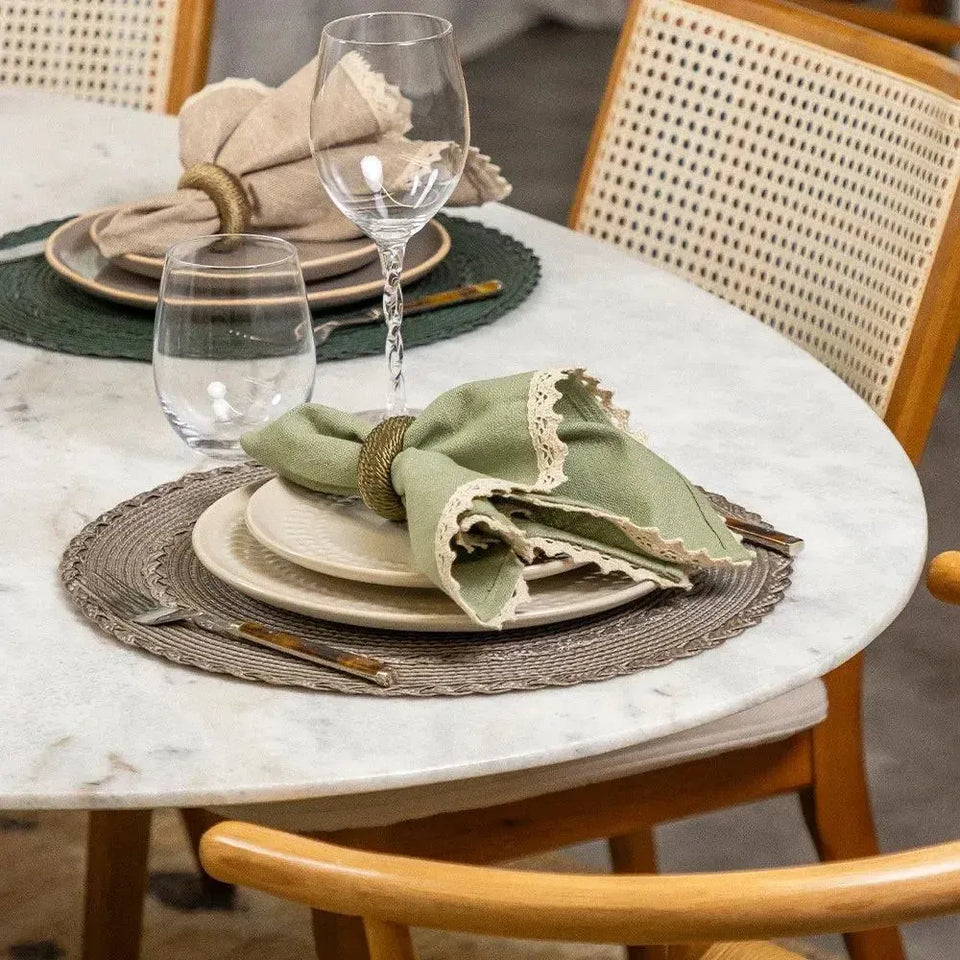 Conjunto 4 Jogos Americanos Trance Taupe 38cm