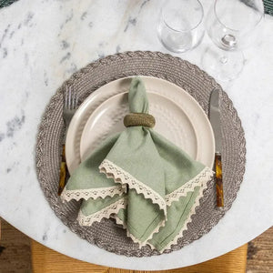 Conjunto 4 Jogos Americanos Trance Taupe 38cm