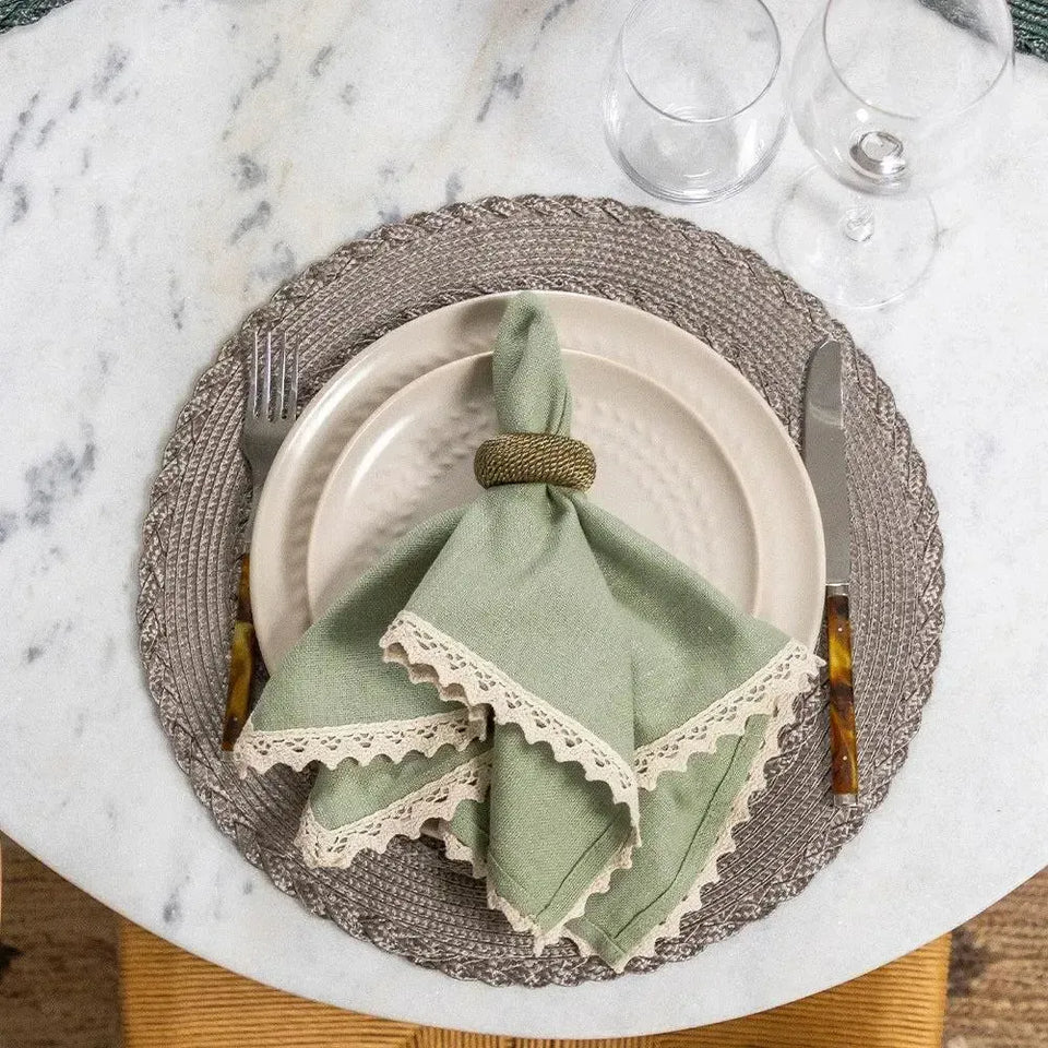 Conjunto 4 Jogos Americanos Trance Taupe 38cm