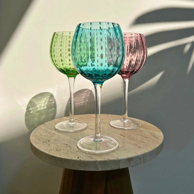 Conjunto 4 Taças para Vinho Vidro Azul Coloratta 450ml