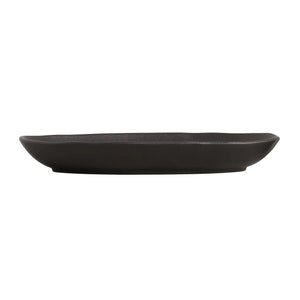 Conjunto 4 Travessas Grande Oval Funda Stoneware Orgânico Preto Matte 32x16 Porto Brasil