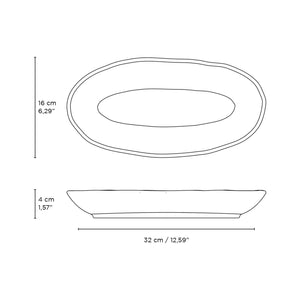 Conjunto 4 Travessas Oval Funda Grande Stoneware Orgânico Arauco/Greenery 32x16cm 650ml Porto Brasil