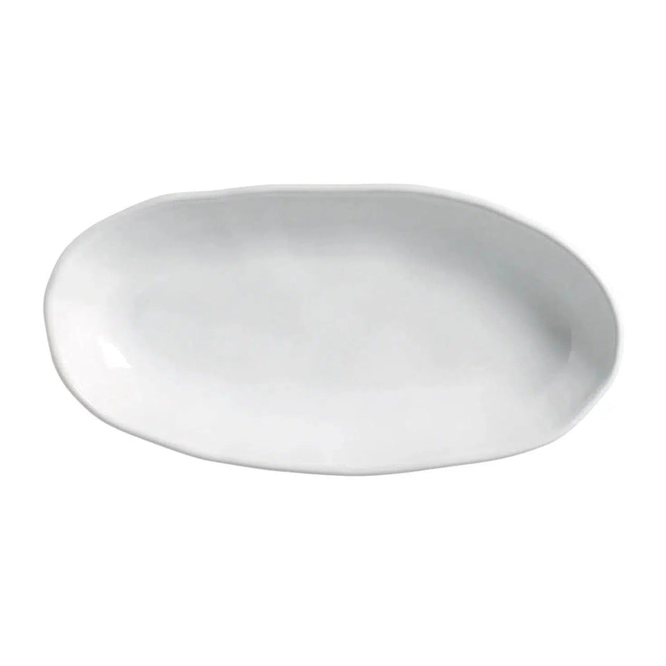 Conjunto 4 Travessas Oval Funda Grande Stoneware Orgânico New White 32x16cm 650ml Porto Brasil