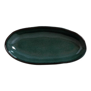 Conjunto 4 Travessas Oval Funda Grande Stoneware Orgânico Oceano 32x16cm 650ml Porto Brasil