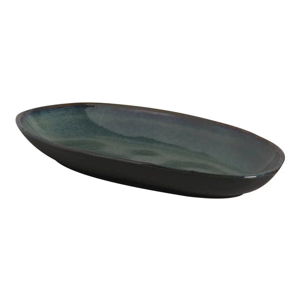 Conjunto 4 Travessas Oval Funda Grande Stoneware Orgânico Oceano 32x16cm 650ml Porto Brasil