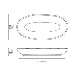 Conjunto 4 Travessas Oval Funda Grande Stoneware Orgânico Pistache 32x16cm 650ml Porto Brasil