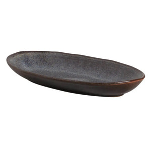 Conjunto 4 Travessas Oval Funda Grande Stoneware Orgânico Titanium 32x16cm 650ml Porto Brasil