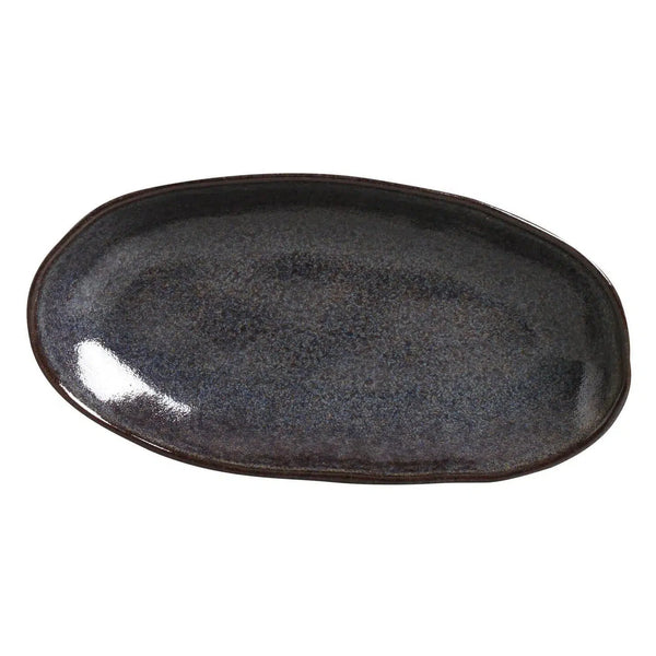 Conjunto 4 Travessas Oval Funda Grande Stoneware Orgânico Titanium 32x16cm 650ml Porto Brasil