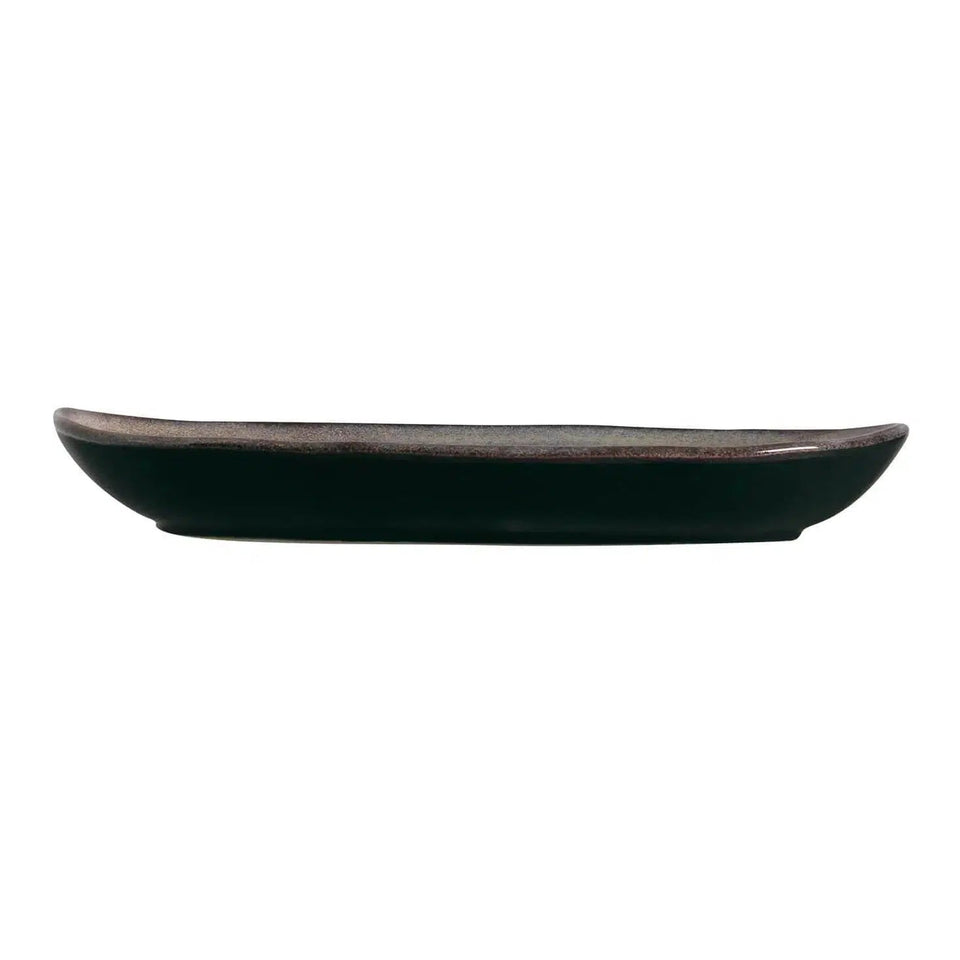 Conjunto 4 Travessas Oval Funda Grande Stoneware Orgânico Tourmaline 32x16cm 650ml Porto Brasil