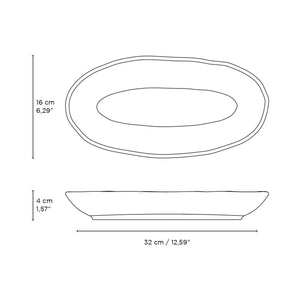 Conjunto 4 Travessas Oval Funda Grande Stoneware Orgânico Tourmaline 32x16cm 650ml Porto Brasil