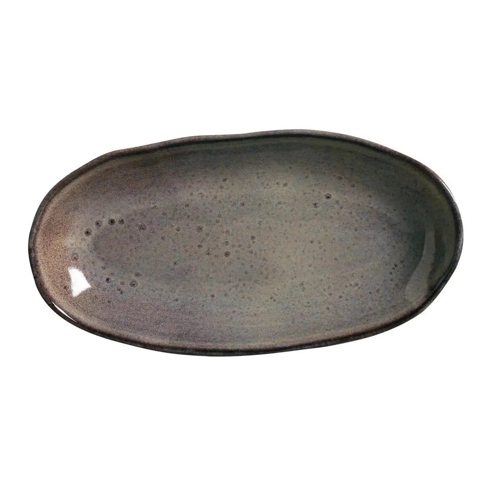 Conjunto 4 Travessas Oval Funda Grande Stoneware Orgânico Tourmaline 32x16cm 650ml Porto Brasil