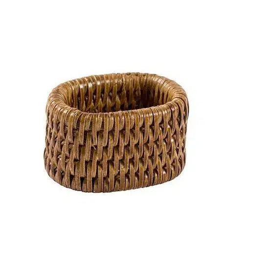 Conjunto 6 Argolas Ovais para Guardanapo em Rattan Bahali