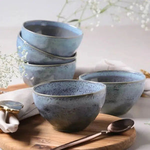 Conjunto 6 Bowls Stoneware Orgânico Breeze 558ml Porto Brasil