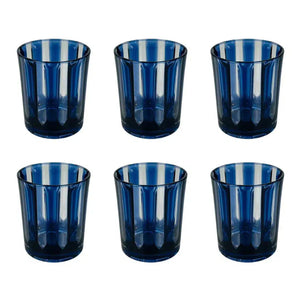 Conjunto 6 Copos Acrílico Azul Linha Náutica 300ml