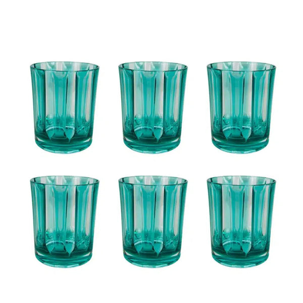 Conjunto 6 Copos Acrílico Verde Tiffany Linha Náutica 300ml