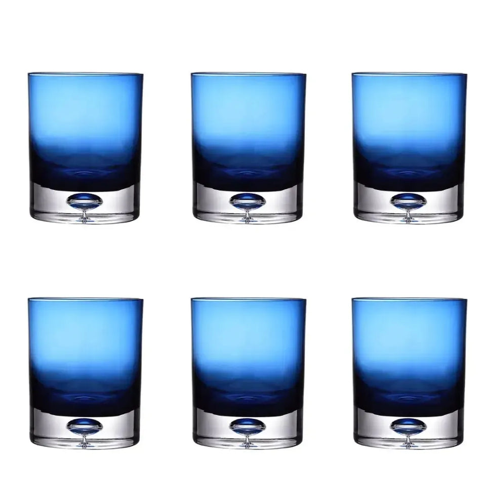 Conjunto 6 Copos Baixos Vidro Azul Linha Refúgio 350ml