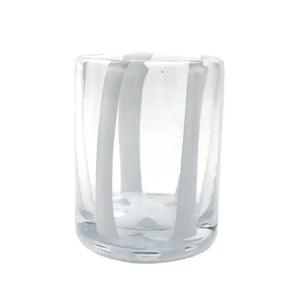 Conjunto 6 Copos Baixos Vidro Transparente com Faixas Brancas 280ml