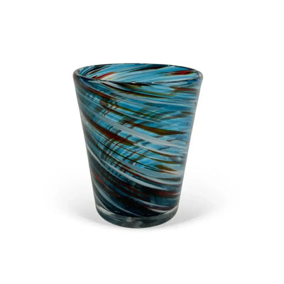 Conjunto 6 Copos Vidro Efeito Espiral Azul Linha Atmosfera 400ml