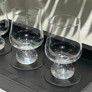 Conjunto 6 Copos para Água Vidro Transparente Haste Bolhas Linha Sintonia 440ml