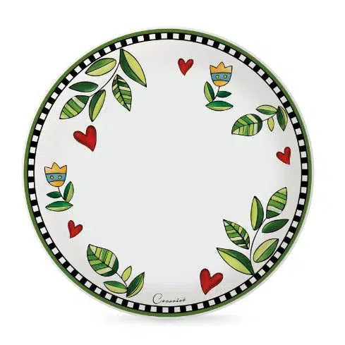 Conjunto 6 Pratos Porcelana Cocoricó Verde 27cm Egan