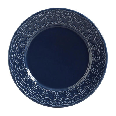 Conjunto 6 Pratos Rasos Madeleine Deep Blue Cerâmica 26CM Porto Brasil