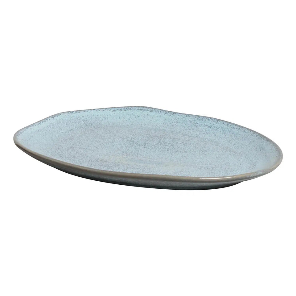 Conjunto 6 Pratos Rasos Oval Stoneware Orgânico Breeze 29x2,5cm Porto Brasil