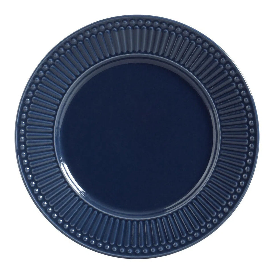 Conjunto 6 Pratos Rasos Roma Deep Blue Cerâmica 26CM Porto Brasil