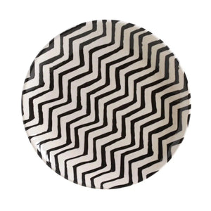 Conjunto 6 Pratos de Sobremesa Coup Chevron Cerâmica 20,5cm Porto Brasil