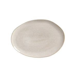 Conjunto 6 Pratos de Sobremesa Oval Stoneware Orgânico Latte 22,5cm Porto Brasil