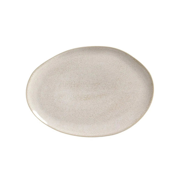 Conjunto 6 Pratos de Sobremesa Oval Stoneware Orgânico Latte 22,5cm Porto Brasil