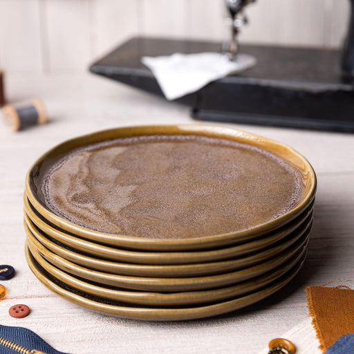 Conjunto 6 Pratos de Sobremesa Stoneware Sarja 21,5cm Porto Brasil