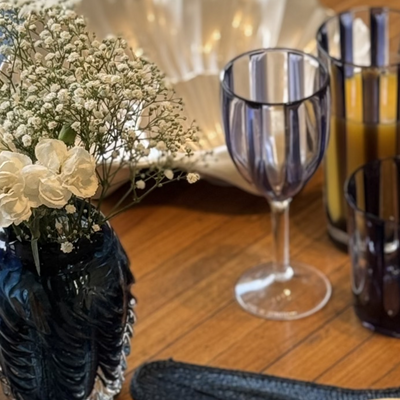 Conjunto 6 Taças Acrílico Azul Linha Náutica 300ml