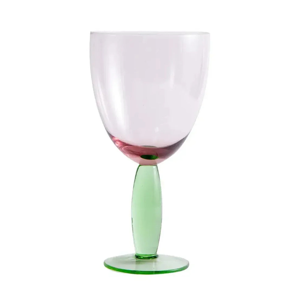 Conjunto 6 Taças Vidro Rosa / Verde Linha Refúgio 400ml