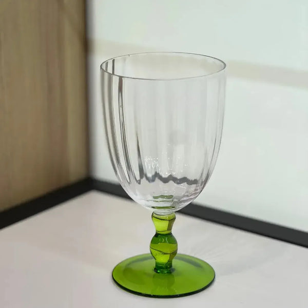 Conjunto 6 Taças Vidro Transparente / Verde Linha Sintonia 400ml