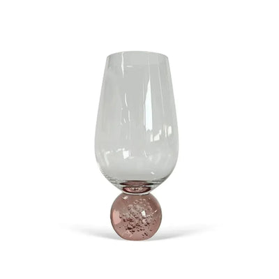 Conjunto 6 Taças Vidro Transparente base Esfera Rosa Linha Sintonia 550ml